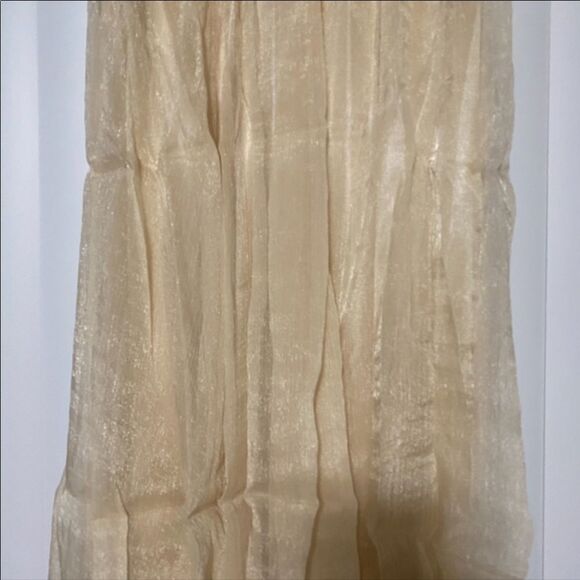 Gold Bestal Chiffon pleated midi skirt - Picture 3 of 6